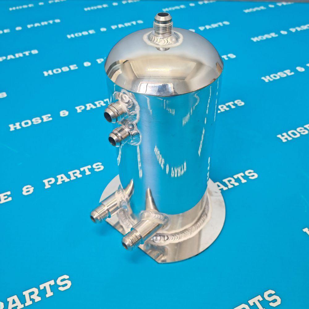 Dome Twin Fuel Swirl Pot Surge Tank 2.5 LTR – Vertical Round Alloy