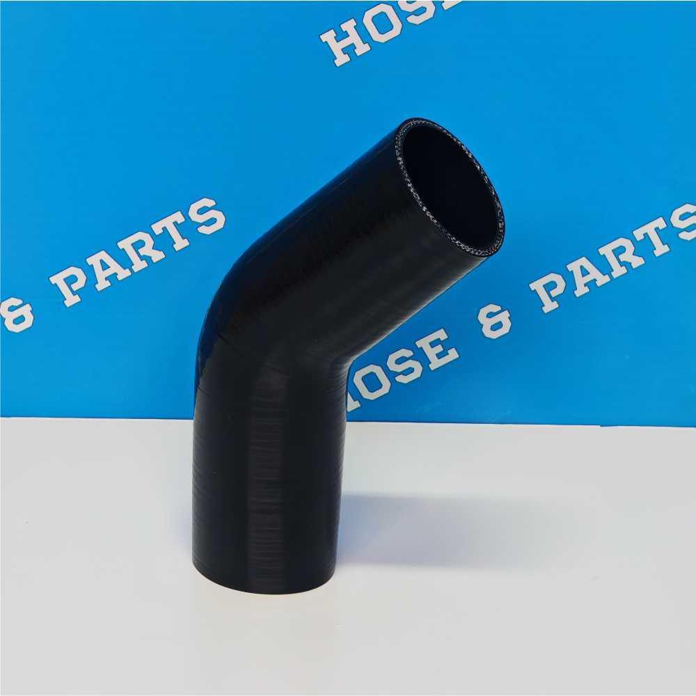 45 Degree 63mm Diameter Silicone bend 125 x 125 Black