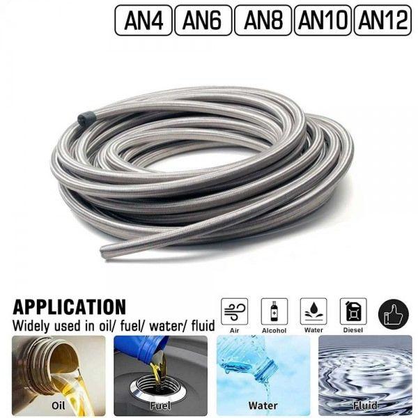 AN4 Stainless Steel Braided Hose - 5.6mm ID
